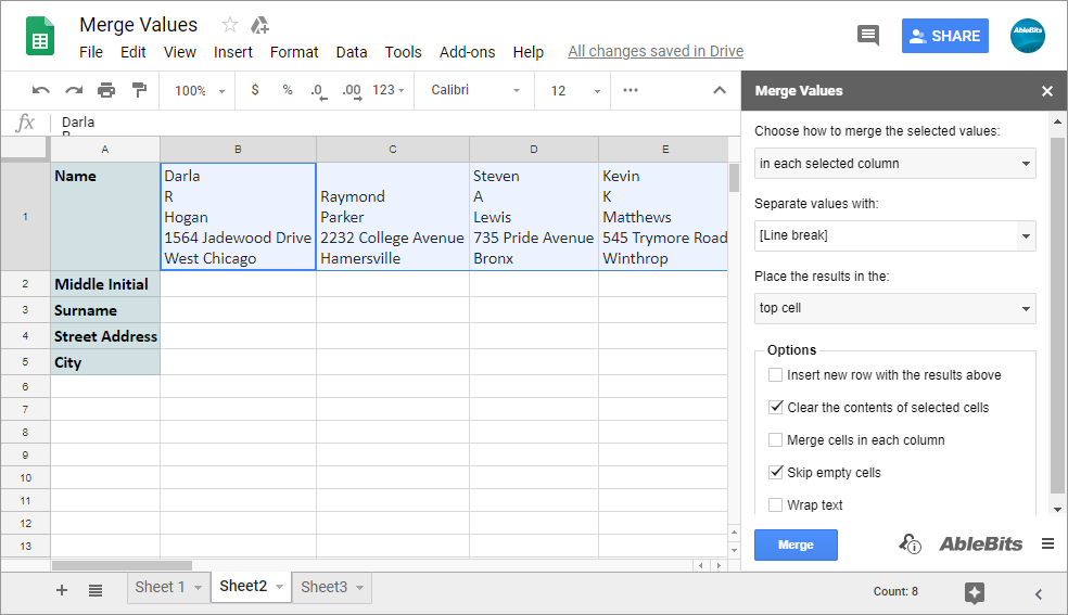 How To Merge Cells In Google Sheets